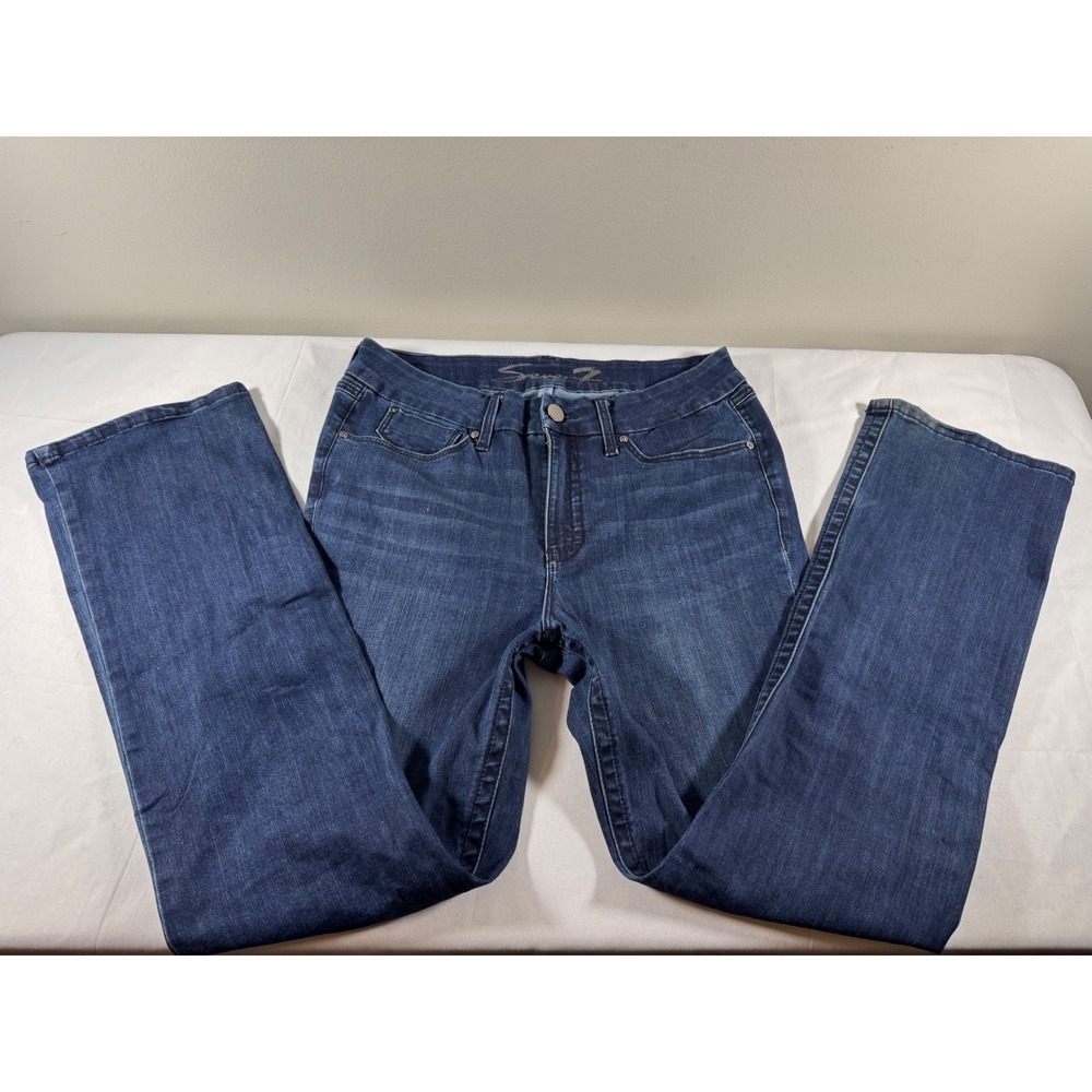 Seven7 Tummyless High Rise Bootcut Jeans Dark Wash Size 12